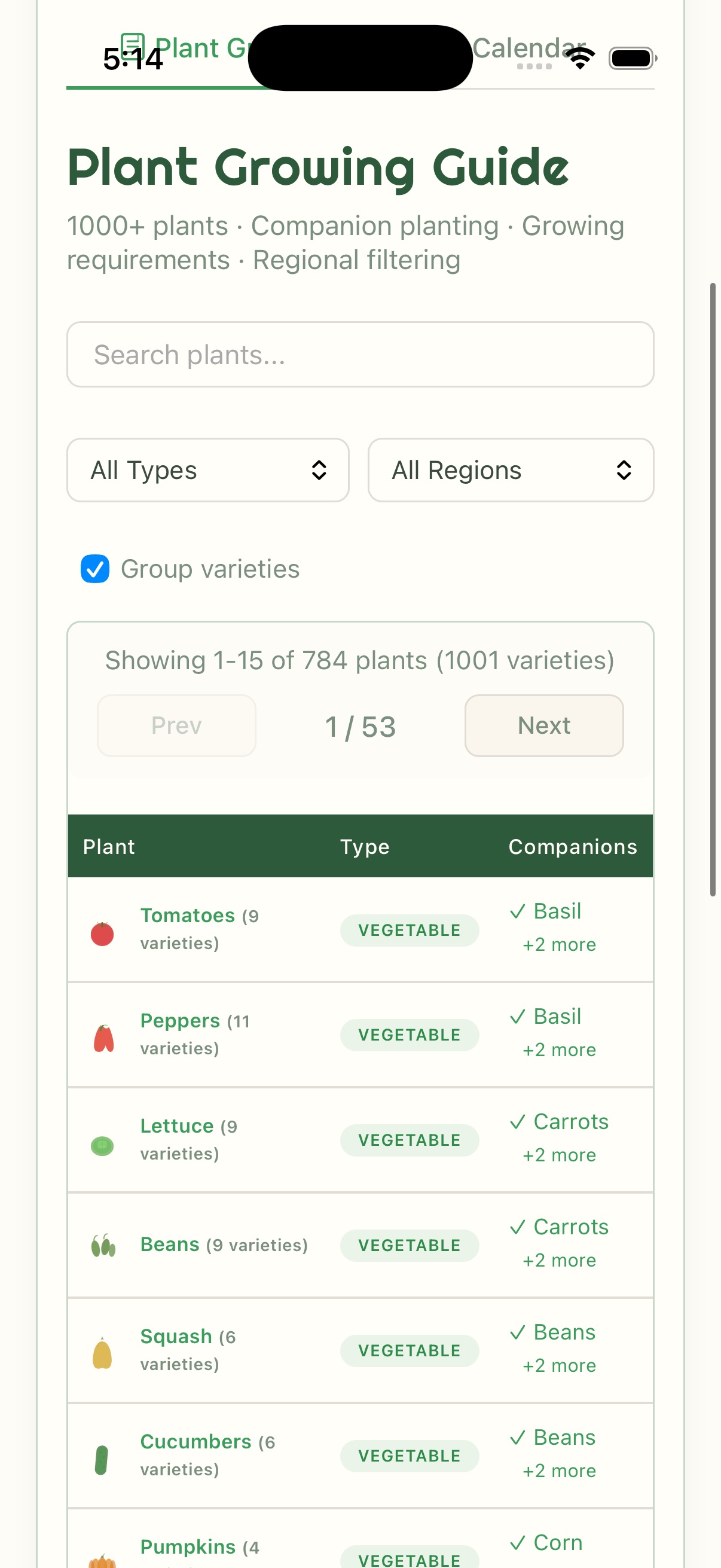 1000+ Plant Database