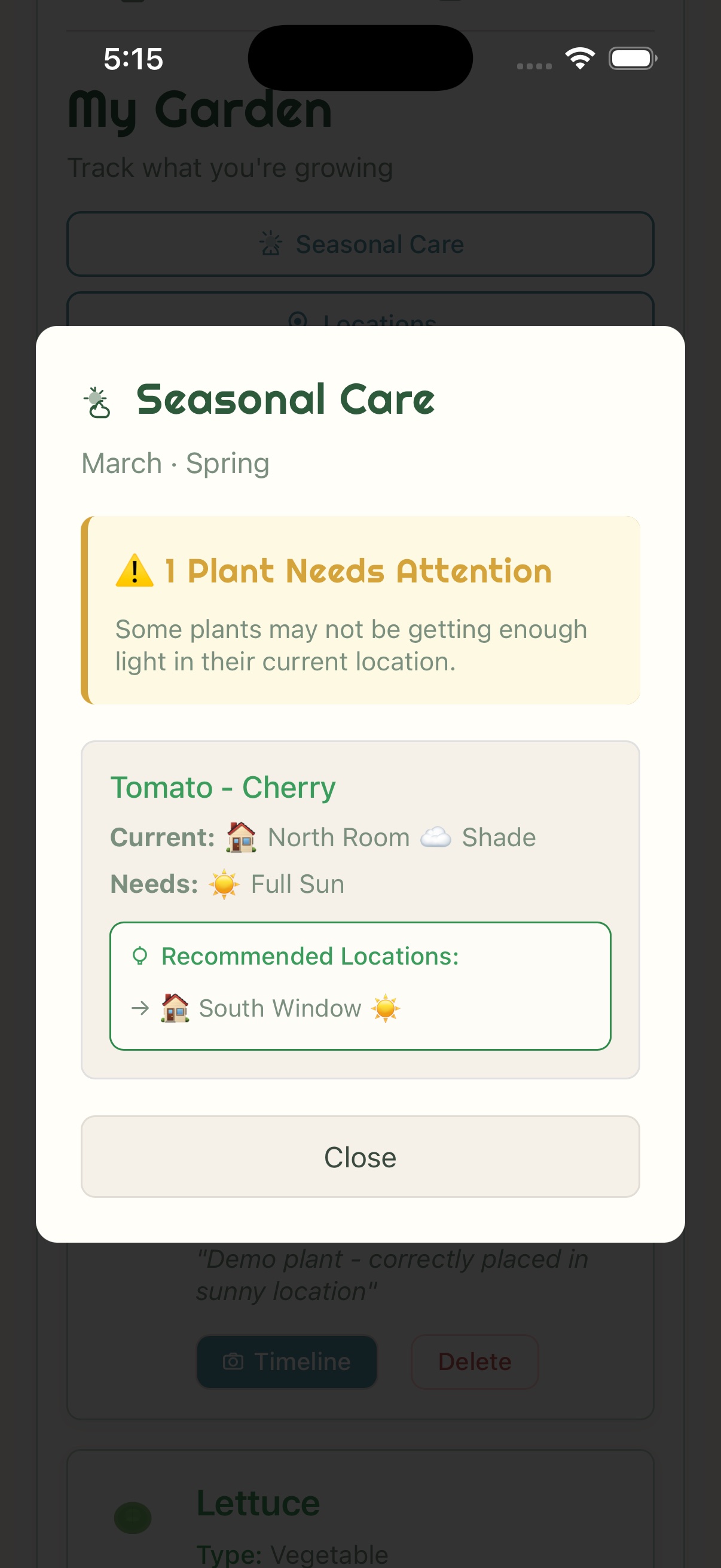 Seasonal Care - Smart recommendations